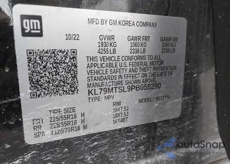 2023 Chevrolet Trailblazer Fwd Rs z USA, uszkodzony, nr VIN KL79MTSL9PB059290